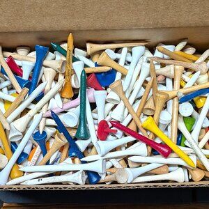 GOLF TEES - 1 POUND - DIFFERENT KINDS, SIZES & COLORS - NEW AND GENTLY USED